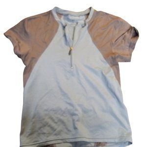 Fox M popover Henley style stretchy shirt Blue Gray